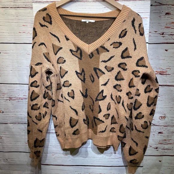 Revolve Tularosa Women's Brown Leopard Wool Sweater - size S - Picture 5 of 10